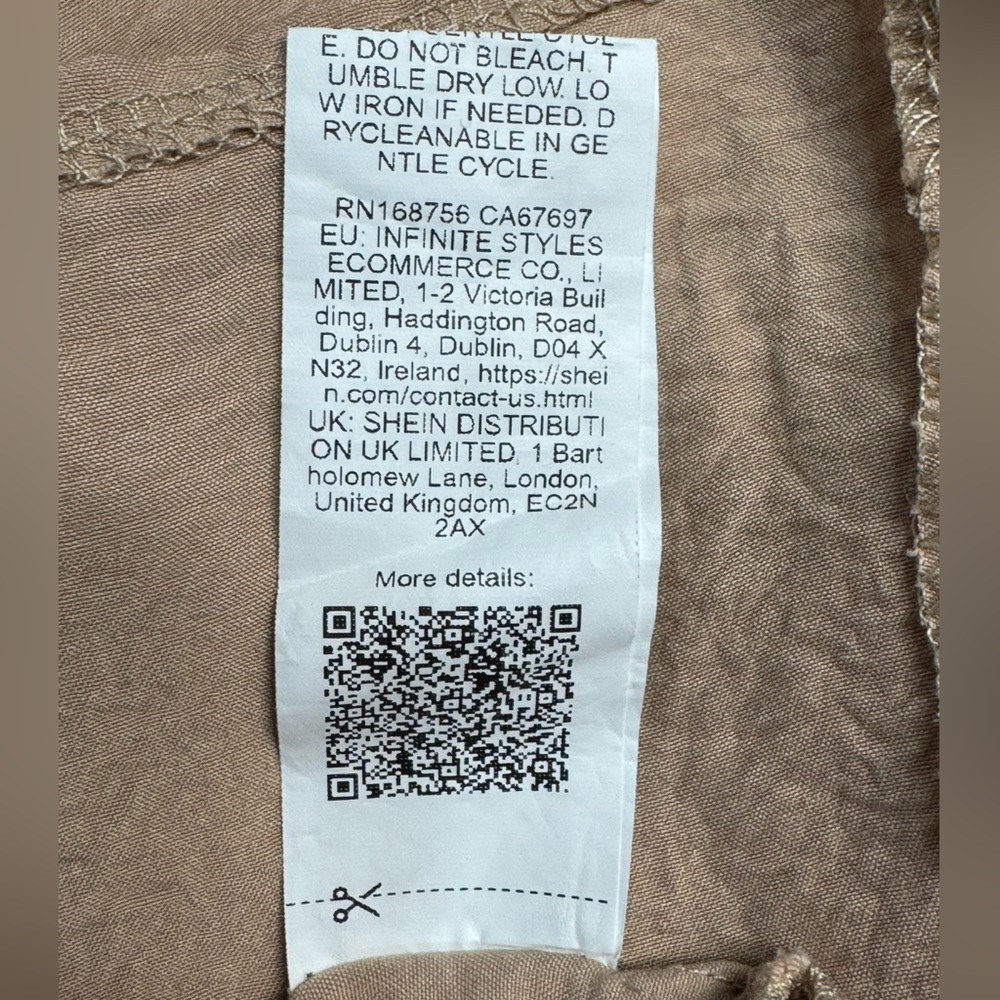SHEIN Tan Blouse with Floral Embroidery 3XL - Picture 5 of 5